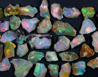 Natural Welo Fire Opal Rough Gemstone: Loose Raw Opal