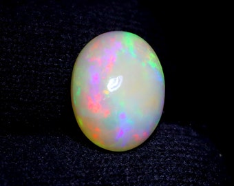 14x11 MM Top Quality Natural Multi Fire Opal Cabochon Gemstone Oval Shape Opal Ethiopian Gemstone Ring Size Opal For Gift, 3.90 CRT