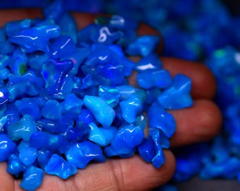 Barwiony opal paraiba w kolorze surowym: tworzenie biżuterii (7-21 mm)