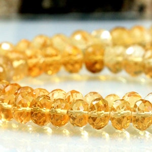 Quality natural citrine faceted 4 To 8mm round beads 18 inches genuine gemstone for jewelry making