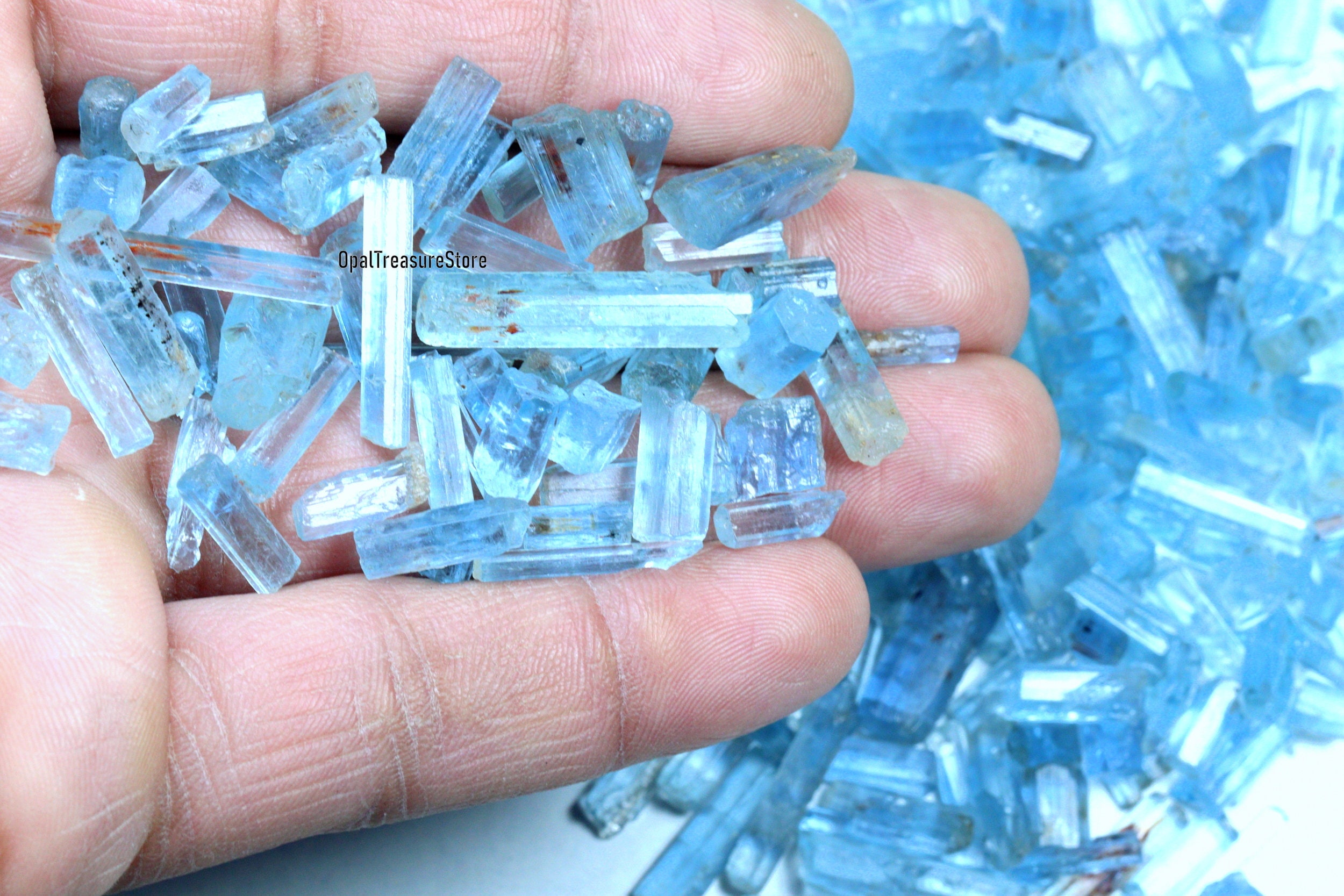 Raw Aquamarine Crystal Sticks: Natural Uncut Gemstone Bulk