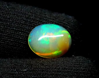 11x9 MM Multi Fire Opal Oval Shape Loose Gemstone Natural Ethiopian Opal Loose Gemstone White Opal Cabochon Gemstone Birthstone.