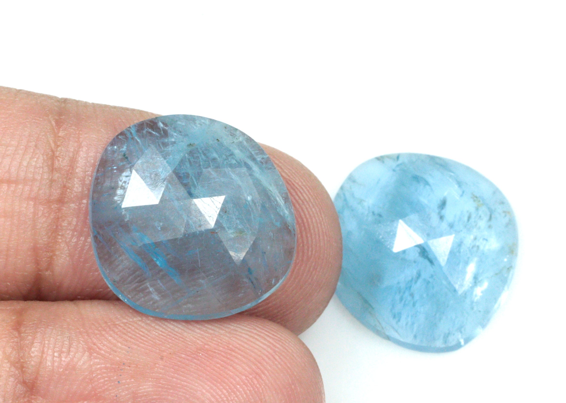 Best Quality Aquamarine Faceted Loose Gemstone 2Set Pair Etsy