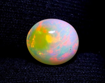 11x10 MM Top Quality Natural Multi Fire Opal Cabochon Gemstone Oval Shape Opal Ethiopian Gemstone Ring Size Opal For Gift, 3.15 CRT