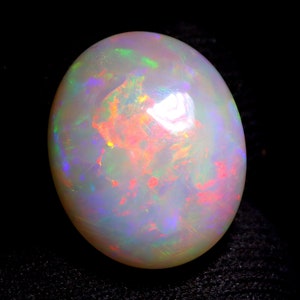 22x18 MM Multi Fire Opal Oval Shape Loose Gemstone Natural Ethiopian Opal Loose Gemstone White Opal Cabochon Gemstone Birthstone. image 2