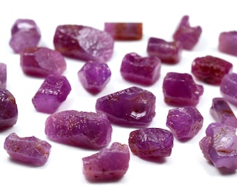 Raw Ruby Crystal: Natural Rough Ruby Gemstone from Mozambique (7-13mm)