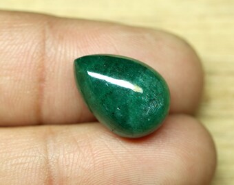 11.20 CRT Grade Green Emerald Beryl Gemstone Natural Green Emerald Pear Shape Gemstone Ring & Pendant Size Emerald For Gift. 17x12 MM