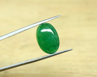 AA+ Quality Beryl Emerald Cabochon Gemstone Green Emerald Oval Shape Stone, 8.40 CRT Ring Size Emerald For Making Jewelry. 16x12 MM