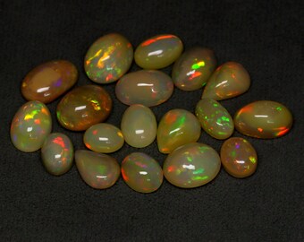 AAA Etiopski Opal Kaboszon: Welo Fire Opal Gemstone, Październikowy Kamień Urodzeniowy