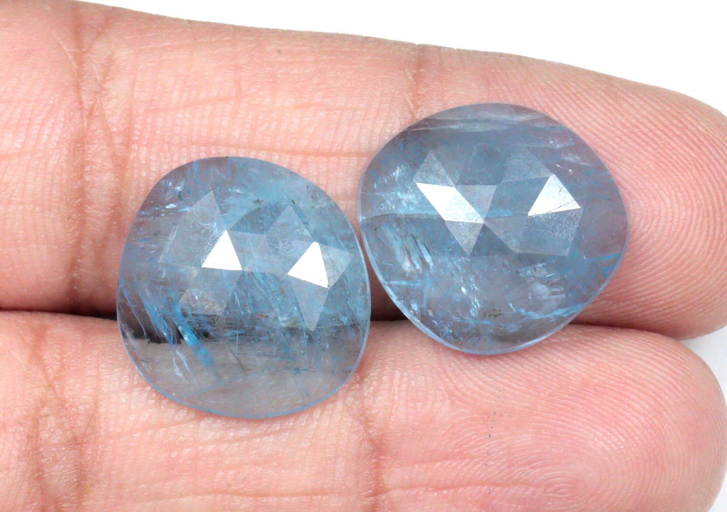 Best Quality Aquamarine Faceted Loose Gemstone 2Set Pair Etsy