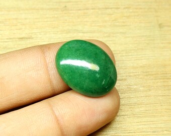 AA+ Quality Beryl Emerald Cabochon Gemstone Green Emerald Oval Shape Stone, 19.80 CRT Ring Size Emerald For Making Jewelry. 23x17 MM