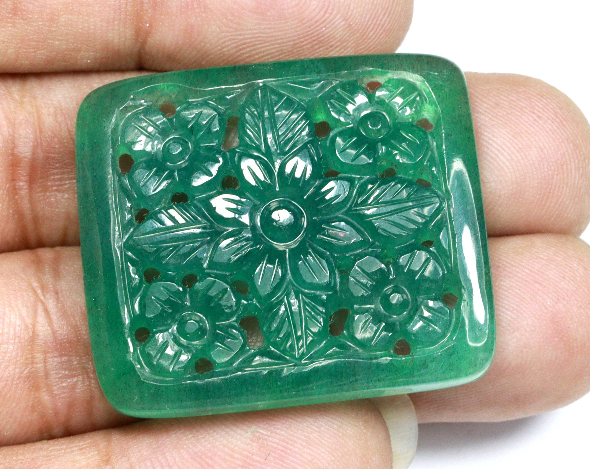 Emerald Carving Gemstone Mughal Carved Loose gemstone 62.25CT Etsy