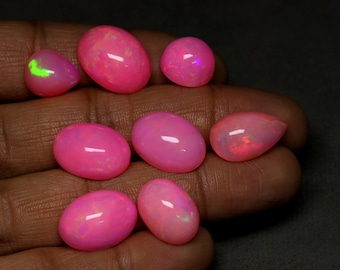 AAA Pink Ethiopian Opal Cabochon: Loose Gemstone Jewelry