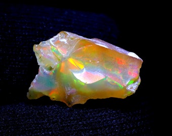 Multi Fire Opal Rough Gemstone Ethiopian Opal Natural Stone Opal Raw Chunk, For Making Jewelry. 18x13 MM