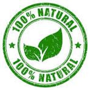 Puede incluir: Sello redondo verde con el texto "100% NATURAL" en un c&iacute;rculo alrededor de dos hojas verdes. El sello tiene un aspecto desgastado y envejecido.