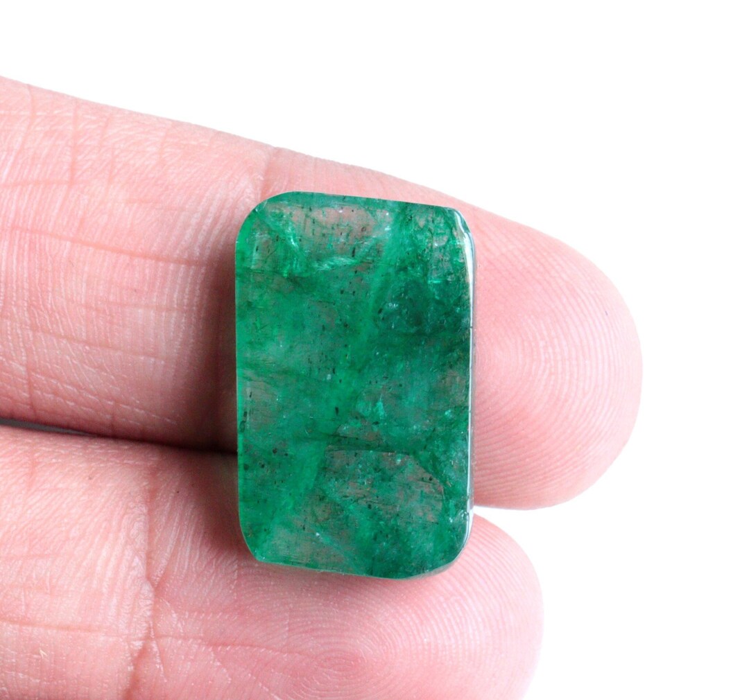 Beryl Emerald Gemstone Emerald Cabochon Rectangle Shape Emerald Loose