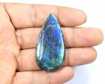 Unique Flash Labradorite Pear Shape 53x27 MM, Smooth Cabochon Gemstone, For Making Jewelry, Natural Gemstone, Wholesale Price.