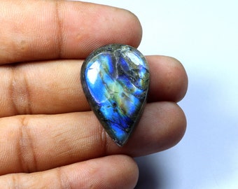 Unique Flash Labradorite Pear Shape 31x21 MM, Smooth Cabochon Gemstone, For Making Jewelry, Natural Gemstone, Wholesale Price.