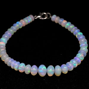 Natural Ethiopian welo fire Opal stunning Bracelet. Roundelle Opal beaded bracelet - Unisex bracelet