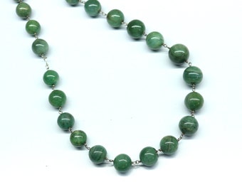 Natural Emerald Beaded Necklace AAA Cabochon Rondelle Green Emerald Necklace Sterling Silver Jewelry Personalized Handmade gift