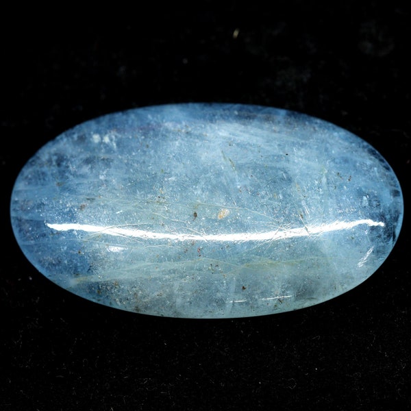 Natural Aquamarine Cabochon, Oval Shape, Nice Blue Color, Aquamarine Ring & Pendant Size, Loose Gemstone, Gift For Her.