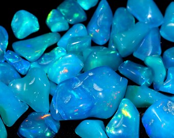AAA Quality Paraiba Opal Polished Rough Gemstone Ring Size Lot Fire Opal Gemstone Raw Loose Gemstone 6x4 MM-16x9 MM For Making Jewelry