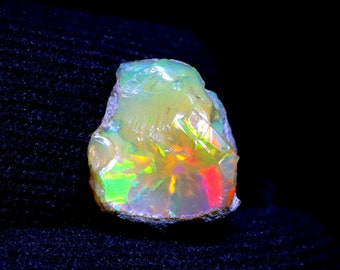 Multi Fire Opal Rough Gemstone Ethiopian Opal Natural Stone Opal Raw Chunk, For Making Jewelry. 13x12 MM