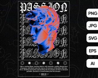 Diseño de camiseta Passion Urban Streetwear, Urban Streetstyle Png, Street Culture Png, Cultura pop, Camisa urbana, Brutalismo, Onda de vapor estética