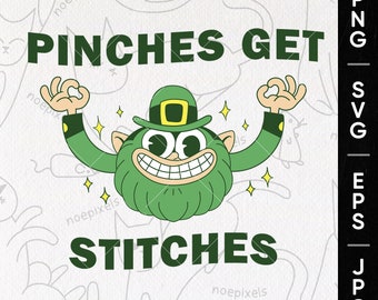 Pinches Get Stitches Svg, St. Patrick's Day T-Shirt Design, Shamrocks Svg, St Patrick Svg, Saint Patrick's Shirt, Shenanigans, Irish Day Svg