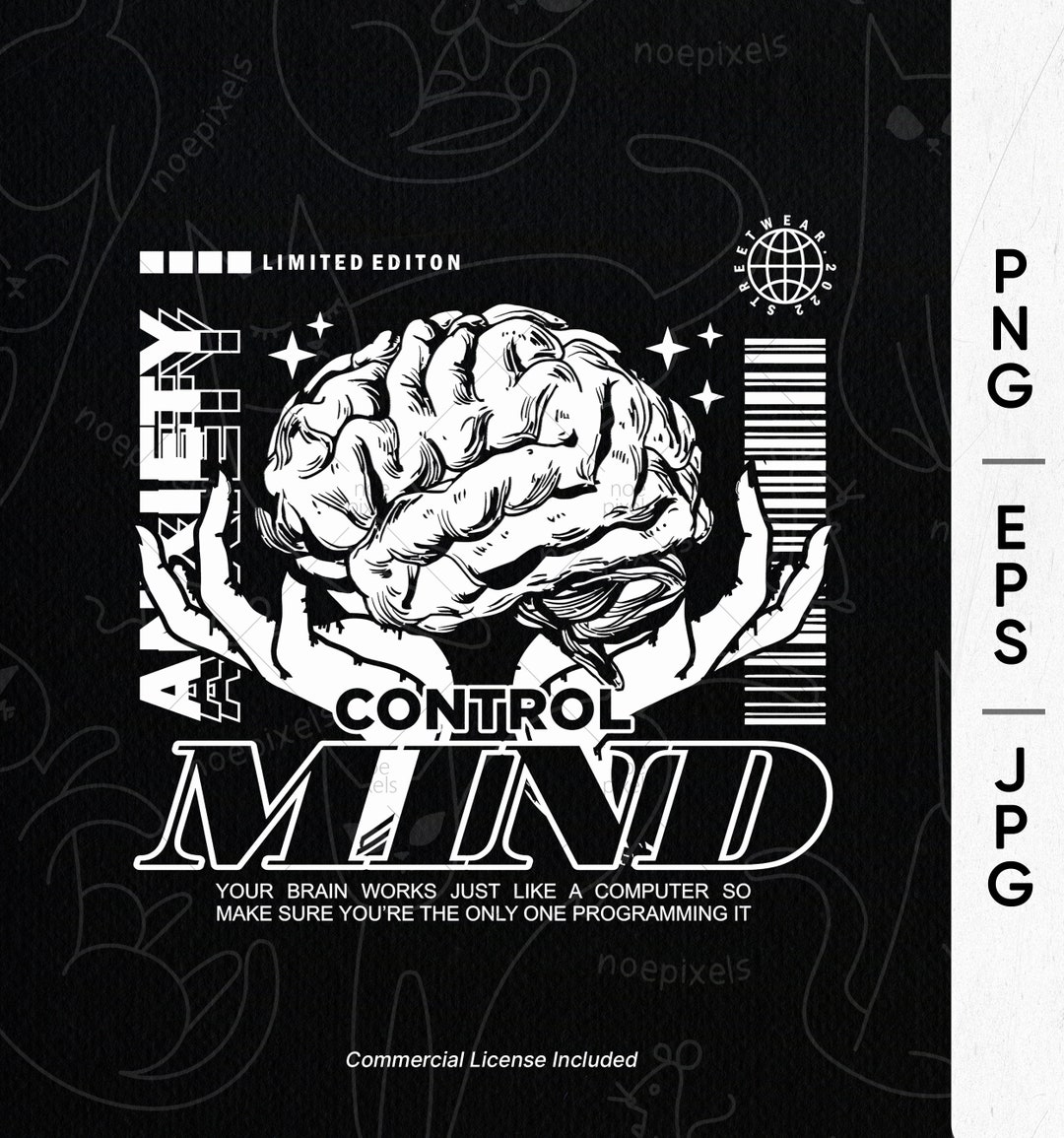 Mind Control Urban Streetwear T-shirt Design, Urban Streetstyle Png ...