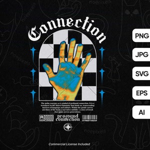 Connection Urban Streetwear T-Shirt Design, Urban Streetstyle Png, Street Culture Png, Brutalism Tee, Aesthetic Vaporwave, Edgy Street wear