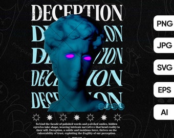 Deception Urban Streetwear Diseño de camiseta, Streetwear estético, Cultura pop, Camisa de cultura callejera, Diseño de camisa urbana, Camisa de brutalismo Png