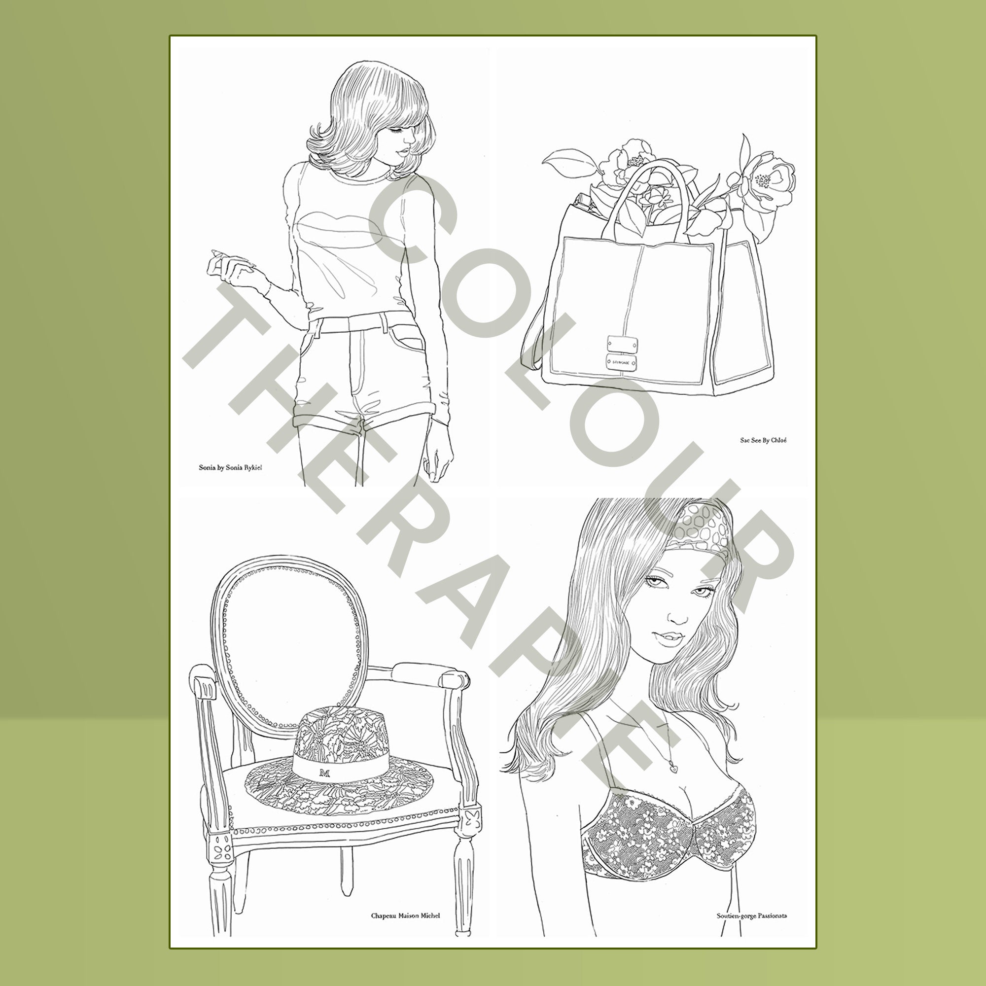 100 Fashion Coloring Pages for Adults and Kids, Adult Fashion Coloring