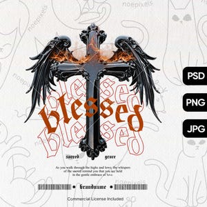 Blessed Urban Streetwear T-Shirt Design Urban Streetstyle Png Pop Culture Street wear Shirt Urban Shirt Design Brutalism Street style shirt