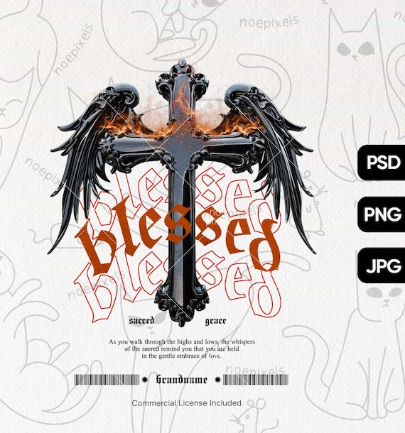 Blessed Urban Streetwear T-Shirt Design Urban Streetstyle Png Pop Culture Street wear Shirt Urban Shirt Design Brutalism Street style shirt
