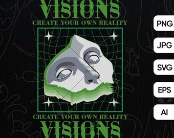 Visions Urban Streetwear Diseño de camiseta, Urban Streetstyle Png, Cultura pop, Camisa de cita inspiradora, Camisa de brutalismo, Streetstyle, Png