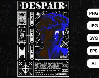 Desesperación Urban Streetwear Camiseta Diseño, Urban Streetstyle Png, Street Culture Png, Brutalism Tee, Aesthetic Vaporwave, Edgy Street wear tee