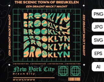 Brooklyn New York Streetwear Diseño de camiseta, Urban Streetstyle Png, Pop Culture Svg, Urban Culture Png, Brutalism Shirt, Streetstyle Shirt