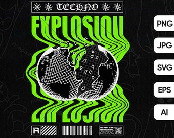 Explosión Urban Streetwear Diseño de camiseta, Cultura callejera, Diseño de camiseta Urban Streetstyle, Diseño de brutalismo Png, Sublimación POD, Dtf Dtg