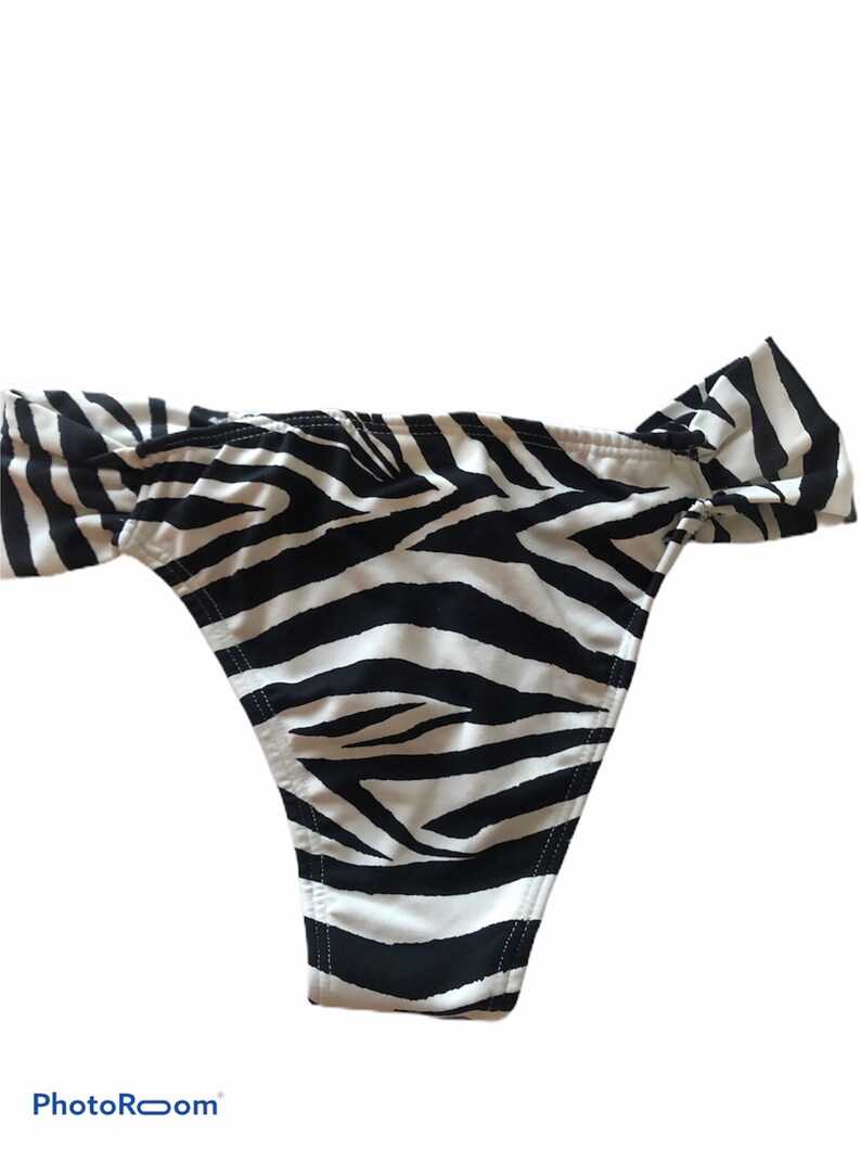 Zebra print swimwear set semi thong cheeky Brazilian Etsy