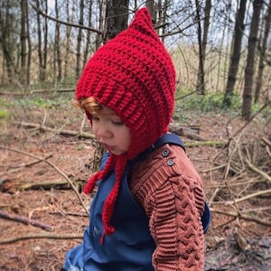 Crochet Toddler Pixie Bonnet hat 2-3 years