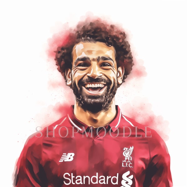 Mohamed Salah Watercolour Art | Liverpool FC