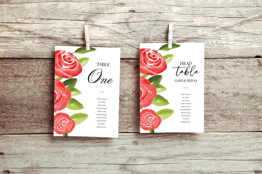 Seating Cards Template Head Table Template Seating Chart Sign - Etsy