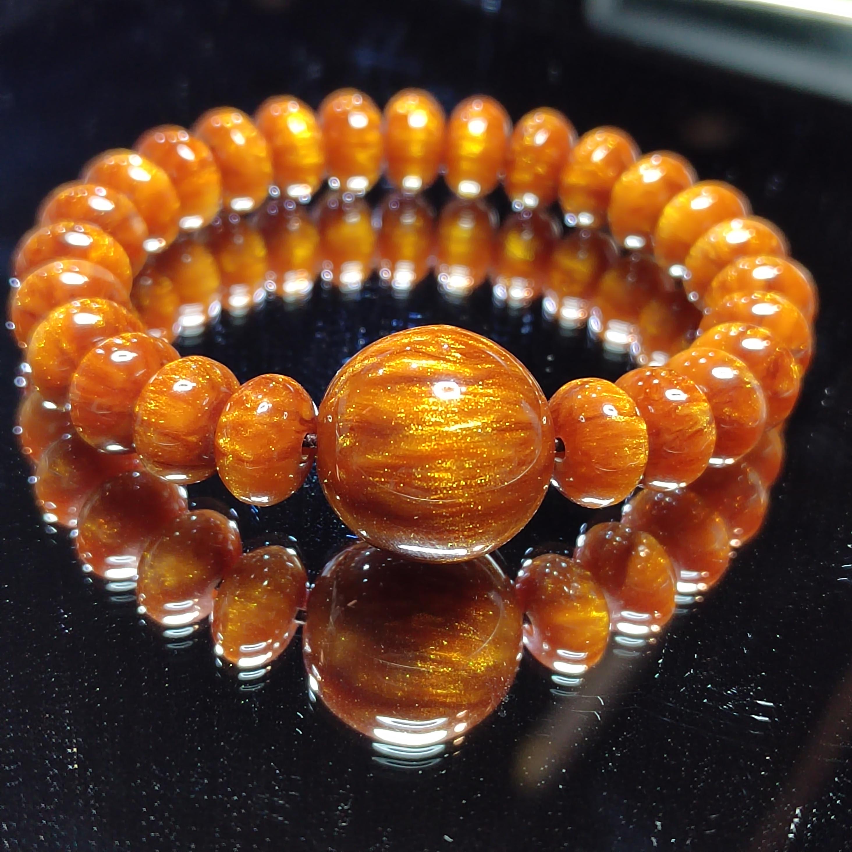 Golden Sea Willow Bracelet 金丝海柳手串 | Natural Ocean Coral | 26