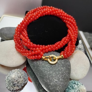 Luxurious Red Agate Southern Icy Yunnan Baoshan Nanhong Twisted Beads Necklace For Her Twisted Beads Necklace - Exquisite Gift for Her SL276
