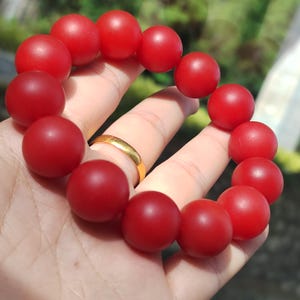 Certified A-Grade Natural Yunna Baoshan Xishan Yangliu Nanhong Red Agate Persimmon Red Matte Surfaces Bead Bracelet 16.5-16.7mm SL399
