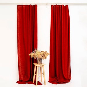 Linen curtain panels - 30 Colors | Custom size, Color and Top Finish