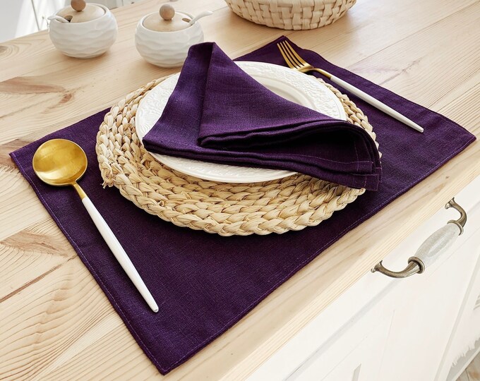 Off White Linen Placemats Ivory Dinner Wedding Cloth Table Etsy