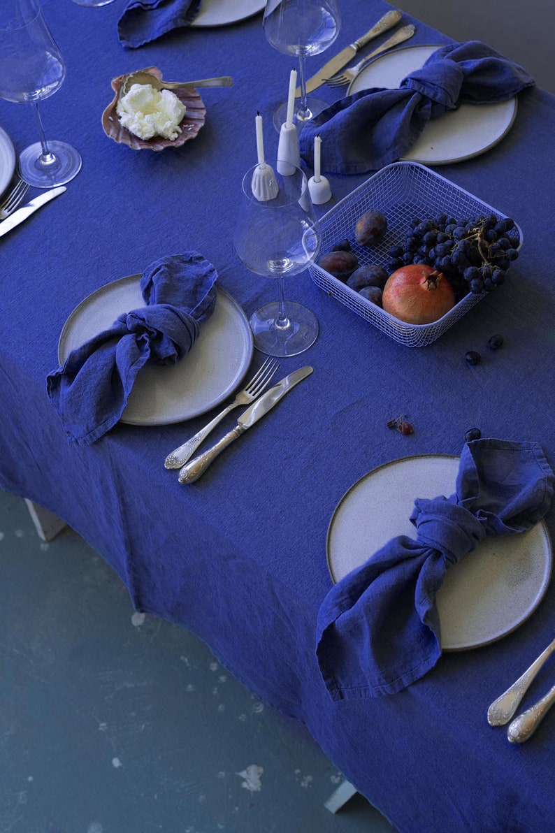 Linen napkins Set of 4 Custom size cloth napkins Dinner Cocktail Wedding Natural napkins Bulk Indigo