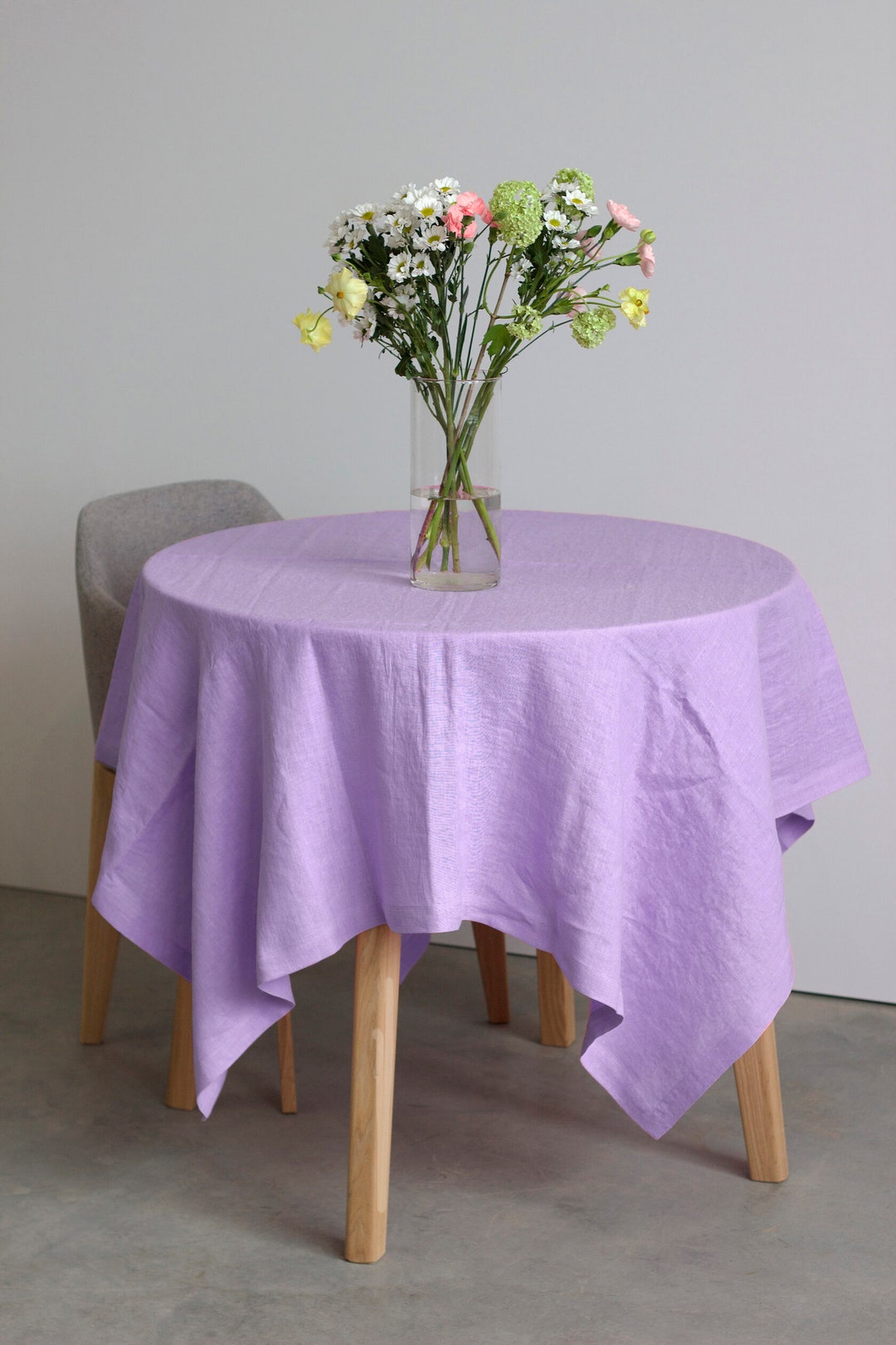 Light Purple Linen Tablecloth Various Size Lilac Lavender Etsy UK